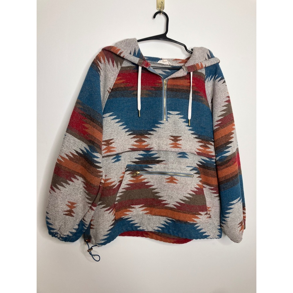 Mainstrip Hoodie Womens S Multi Excellent Southwestern Aztec Quarter Zip Top